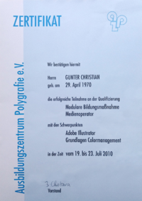 Zertifikat Medienoperator